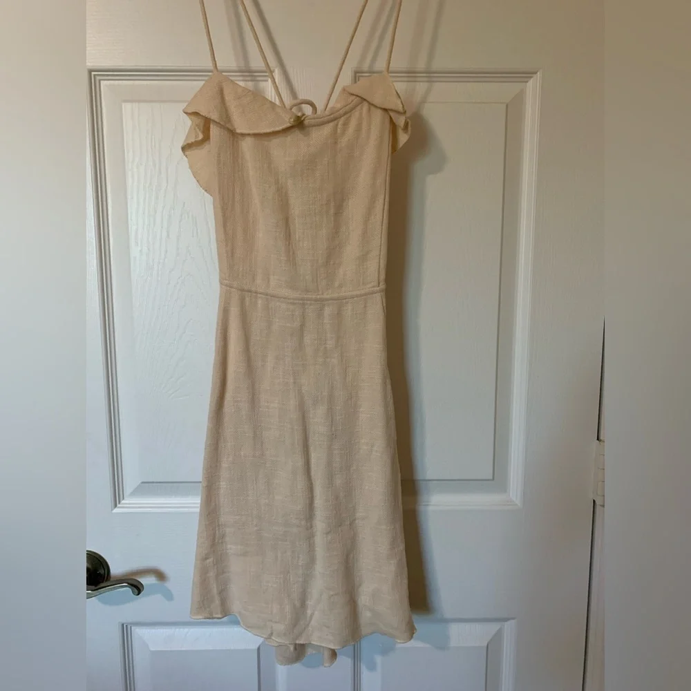NWT Free People Ruffle Cream Sleeveless‎ Backless Dress Boho Cottagecore Western - Picture 7 of 11